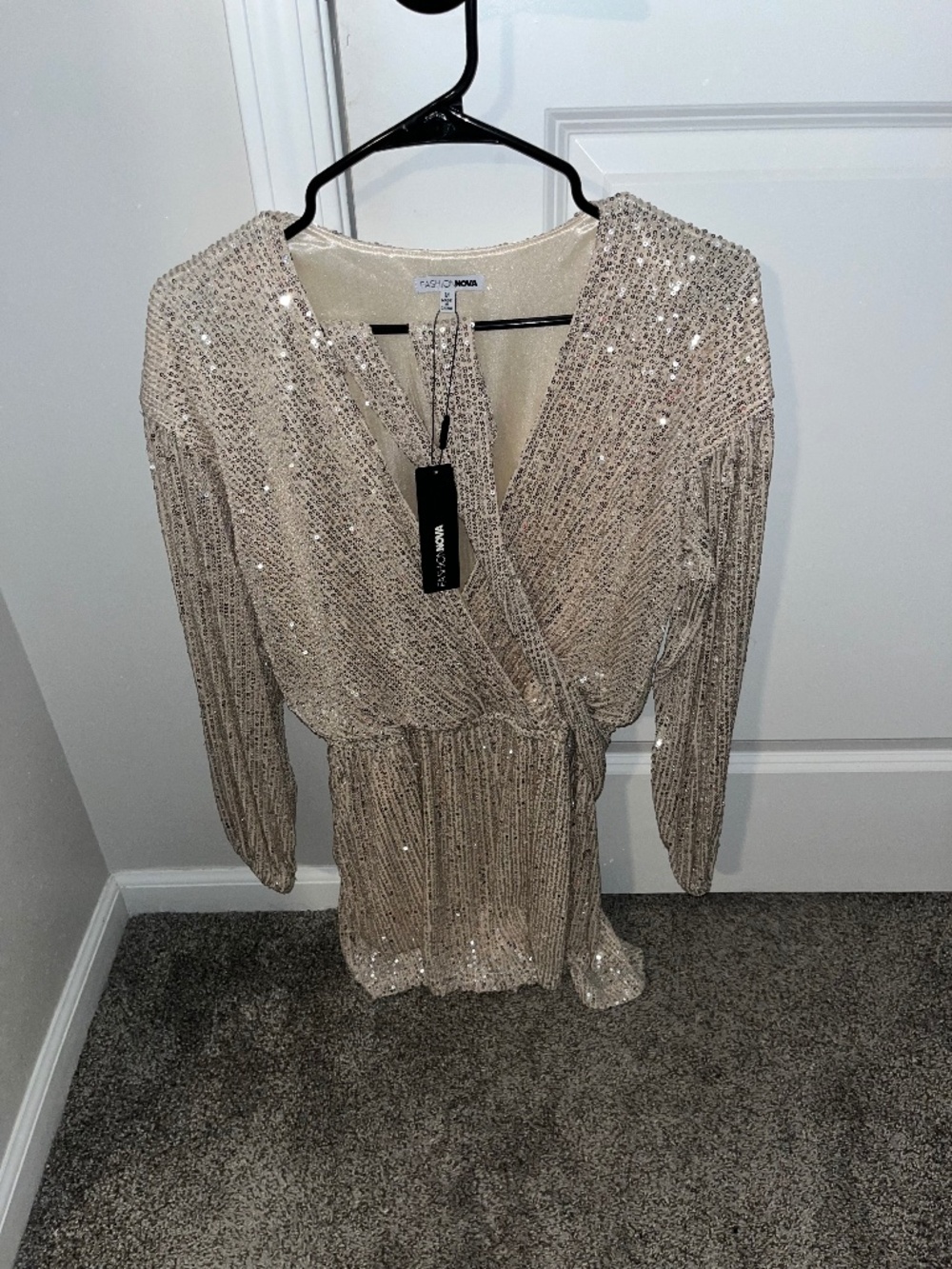 Sequin wrap romper